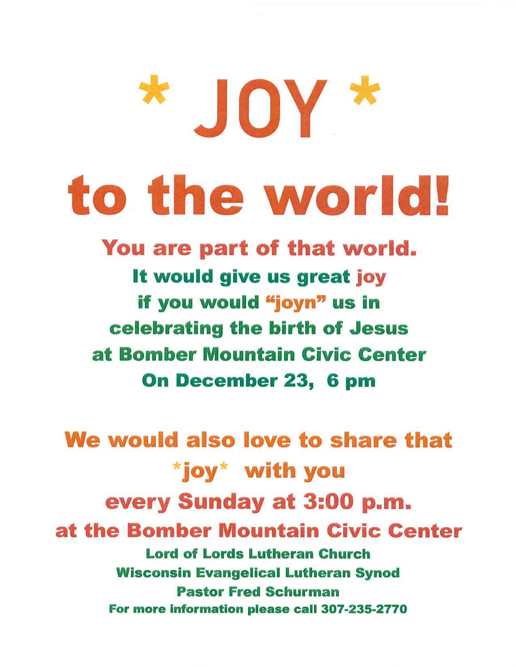 Lord of Lords invites you to Celebrate the Birth of Jesus!